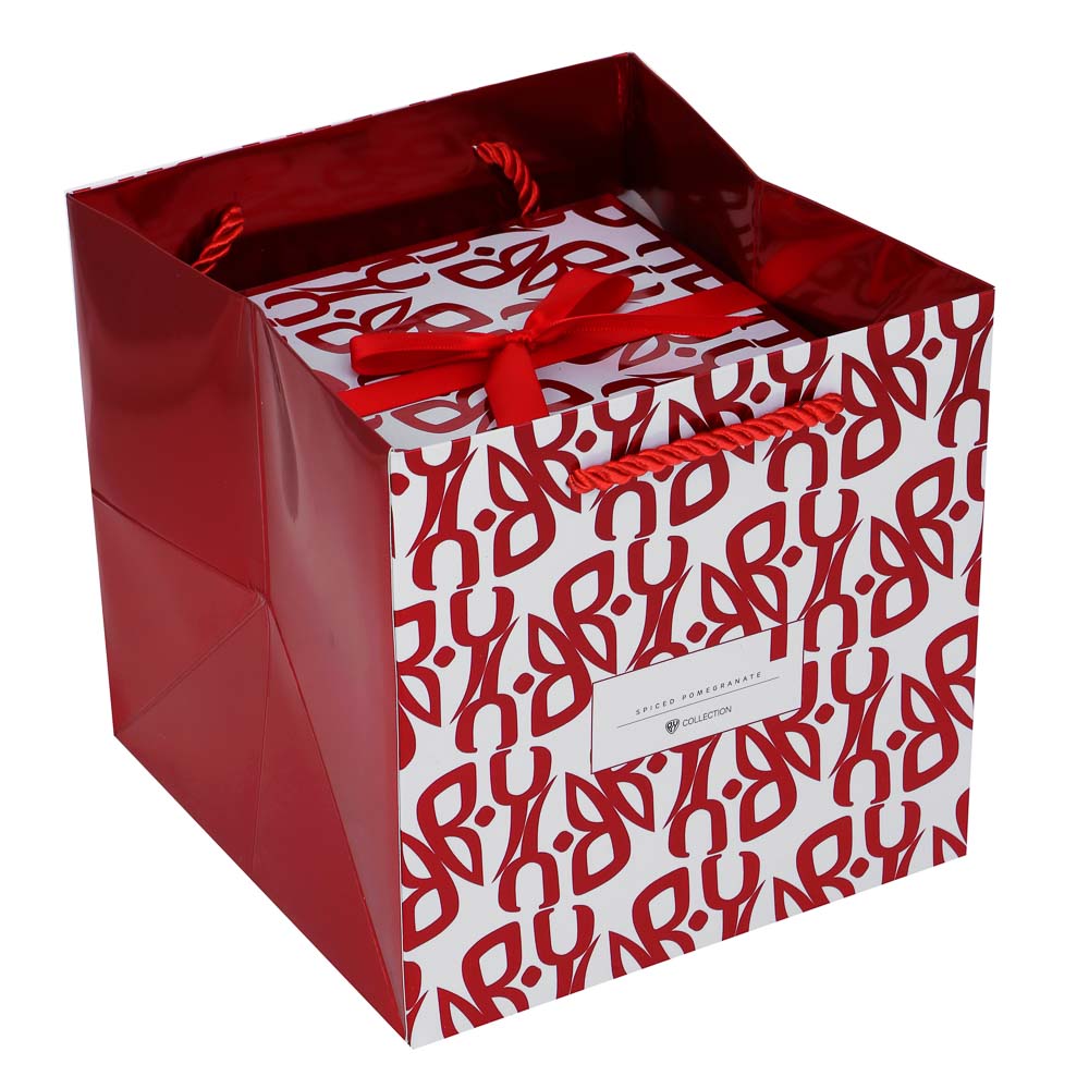 BY Свеча ароматическая, в стеклянном подсвечнике, 13,5x13,5x12,6 см, 710 гр, Spiced Pomegranate - #7