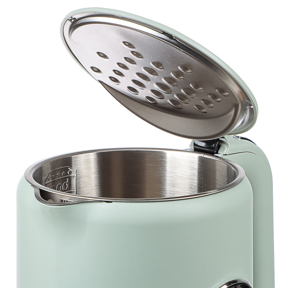 LEBEN Чайник электрический 1,7л двойные стенки пластик/нерж сталь, поддерж.температуры, оливк.и беж. - #16