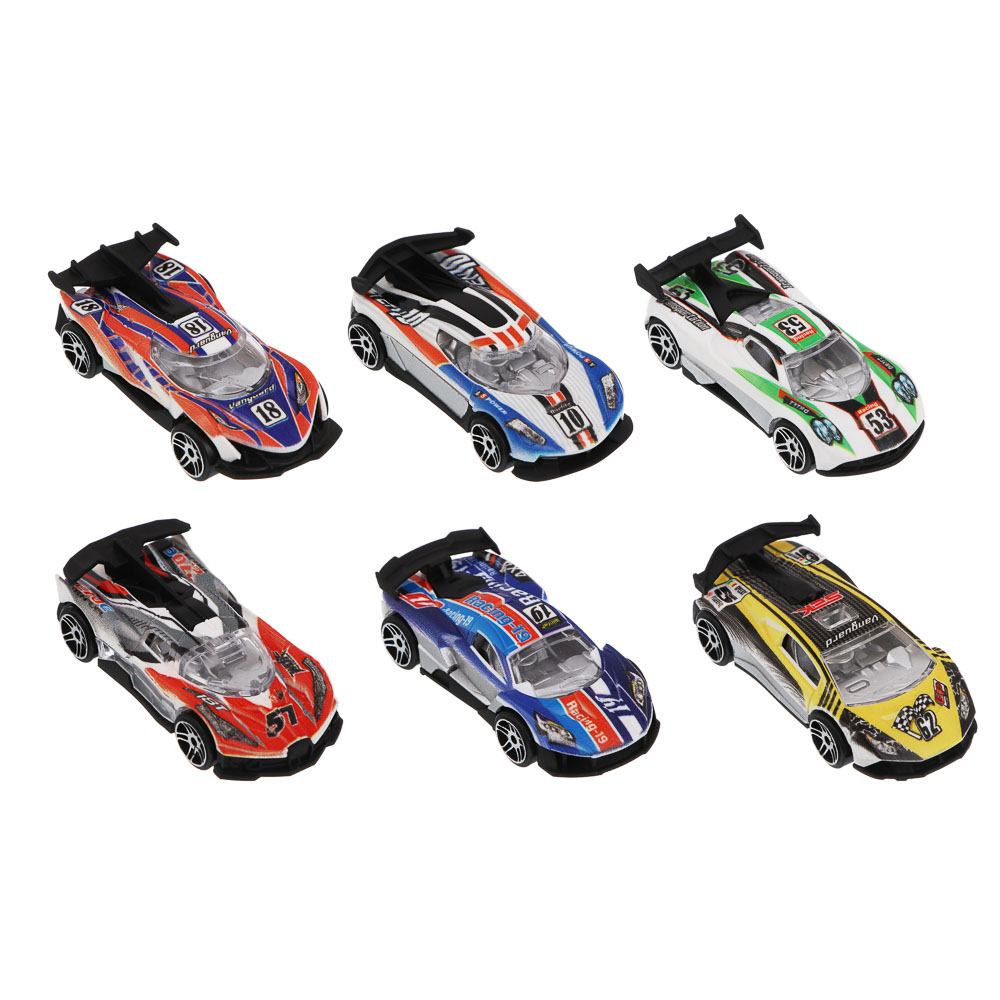 ИГРОЛЕНД Набор машинок, 6 шт, "Автоспорт", PP, 33,1х12,1х3,3 см, 2 дизайна - #5