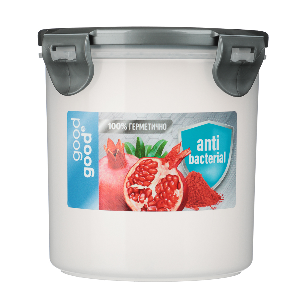 Контейнер герметичный для СВЧ с защелками, круглый, 0,7л, D-12см, H-11,5см, пластик - #7