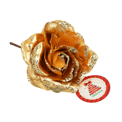 СНОУ БУМ Цветок декоративный в виде розы, полиэстер, 13x12 см, 3 цвета - #3