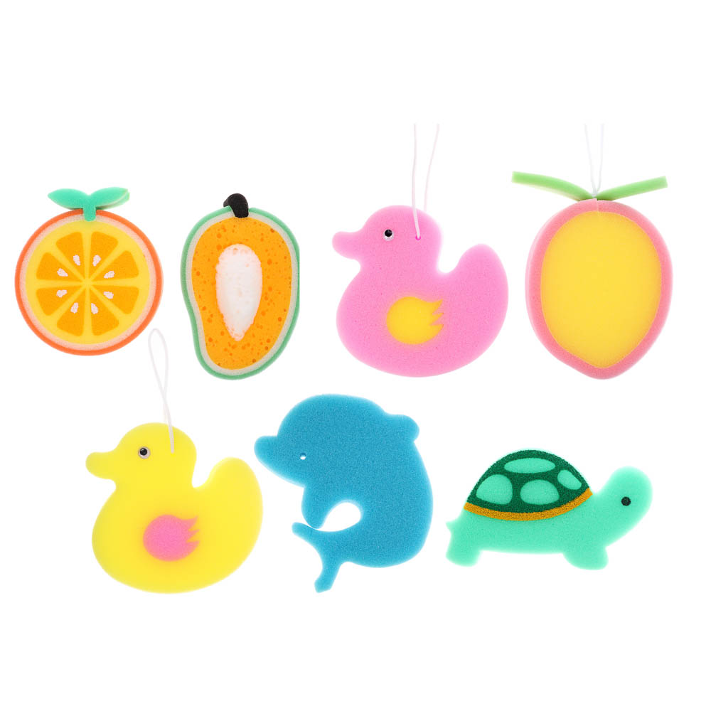 ЮL Мочалка-губка поролоновая фигурная в ассортименте, полиуретан, 6 дизайнов, МС24-11 - #1