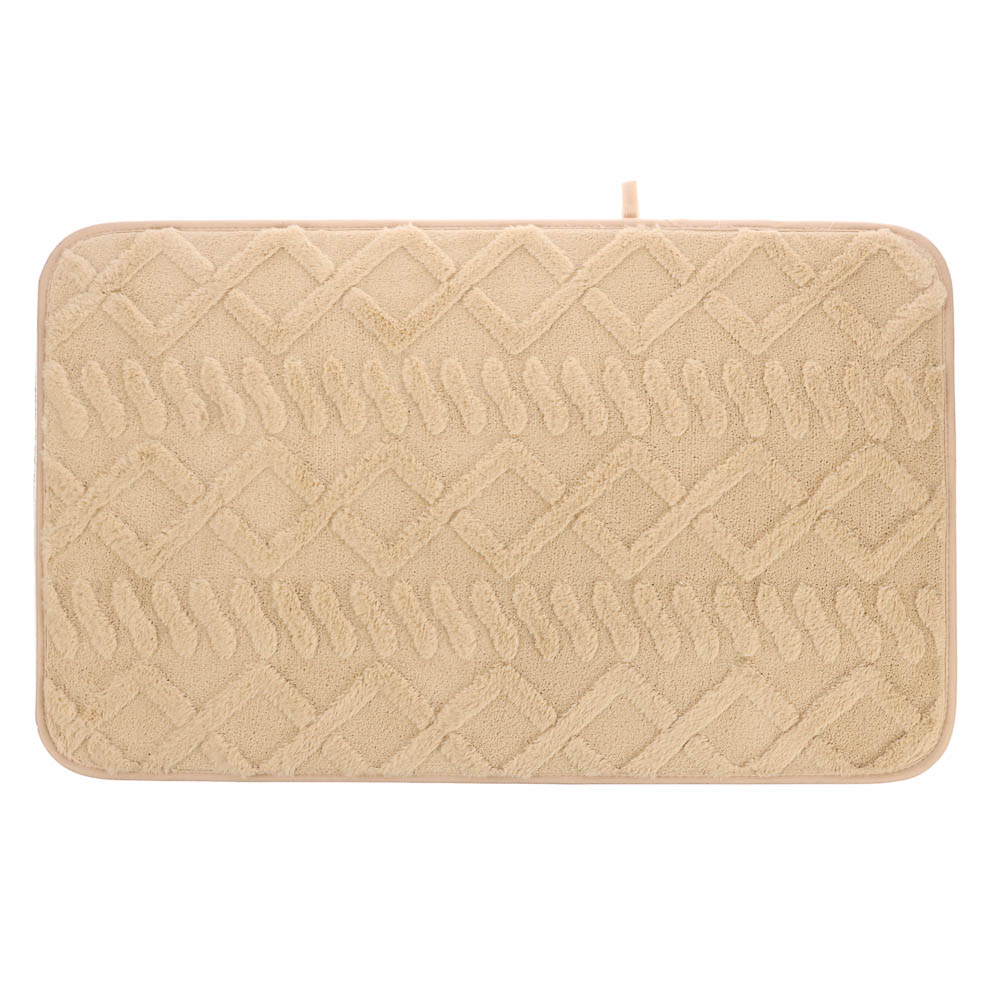Коврик для ванной 50х80см WARM, LATTE5, бежевый, полиэстер, SWM-4012-BG-B - #1