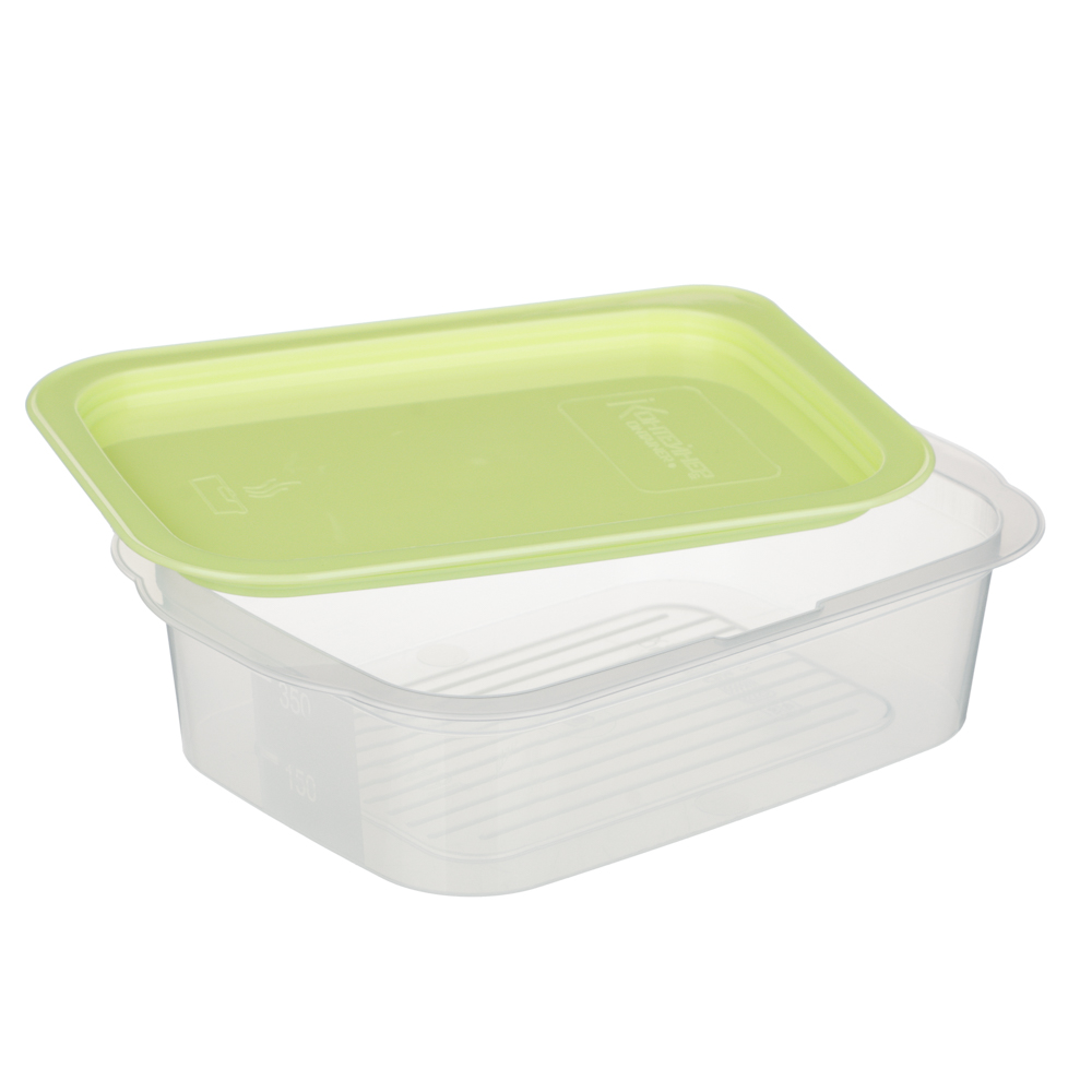 Контейнер пищевой прямоугольный 0,49л с паровыпуском и мерной шкалой, пластик - #2