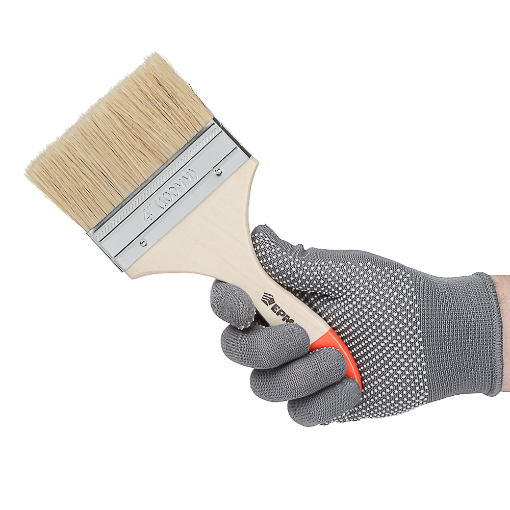 ЕРМАК Кисть малярная плоская "Стандарт" нат. щетина 4" (100мм) - #5