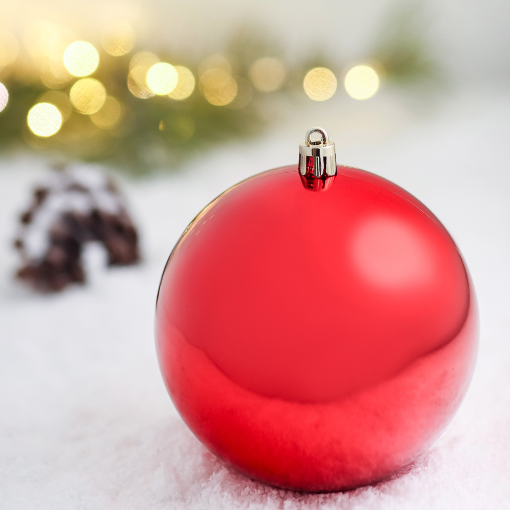 СНОУ БУМ Шар 10см пластик, красный - #3