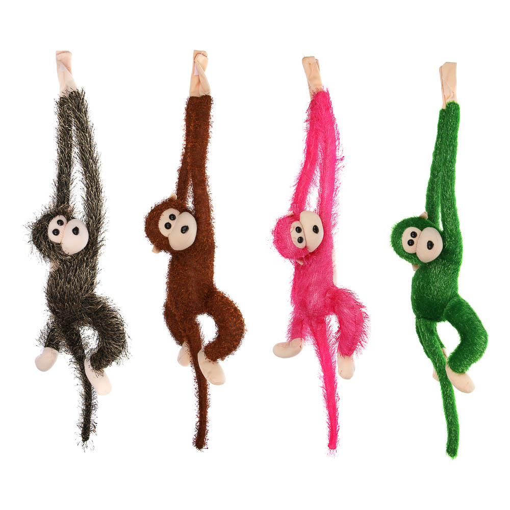 ИГРОЛЕНД Игрушка мягкая "Обезьянка-обнимашка" со звуком, 35-64 см, полиэстер, 3xAG13, микс видов - #1