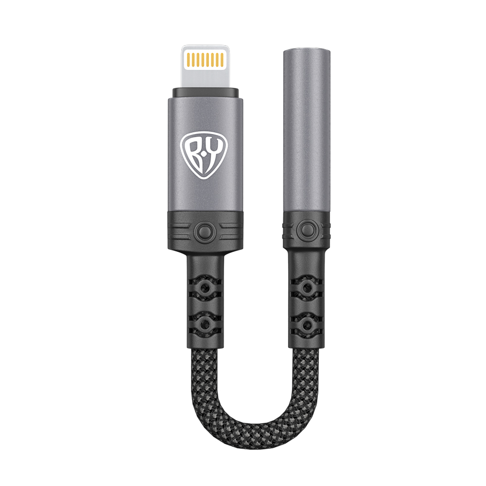 Переходник SoundCore iP-AUX (F) 3.5мм mini jack 4pin BY, 0,12 м, позолоченный, нейлон, черный - #1