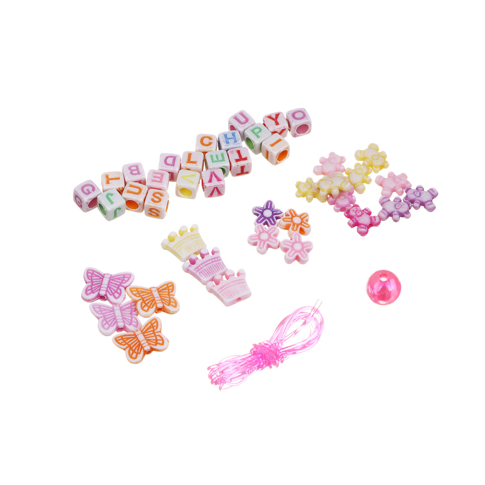 ХОББИХИТ Набор для творчества "Браслетики", 30-38 элементов, PS, 9х16х2см, 3 дизайна - #8