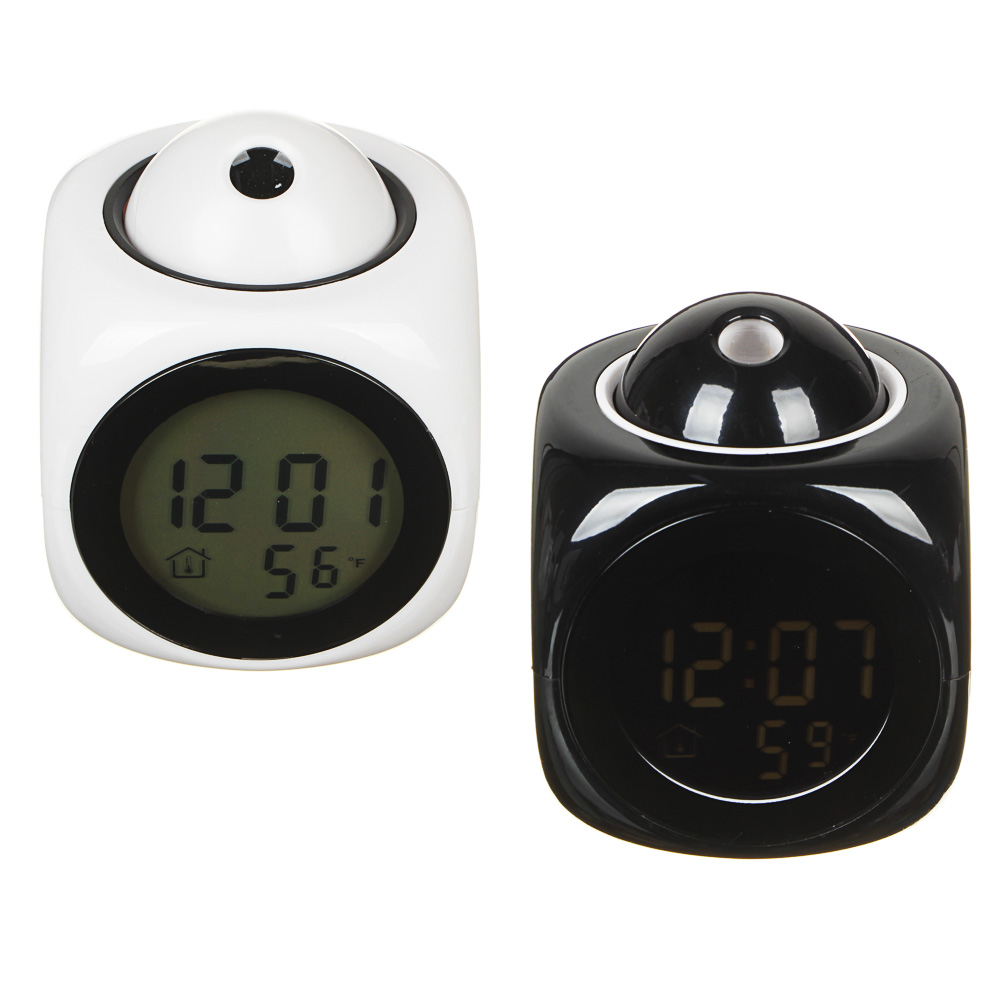 LADECOR CHRONO Будильник с ЖК-дисплеем, термометр, проекция времени, ABS, 9х7,8х7,8см, 2 цвета - #1