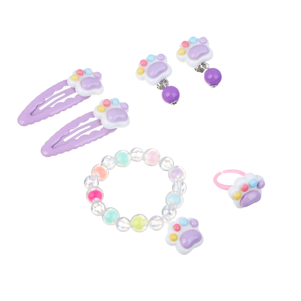 Набор детской бижутерии BY Русские супергерои: браслет, клипсы, кольцо, заколки клик-клаки 2шт,3диз. - #2