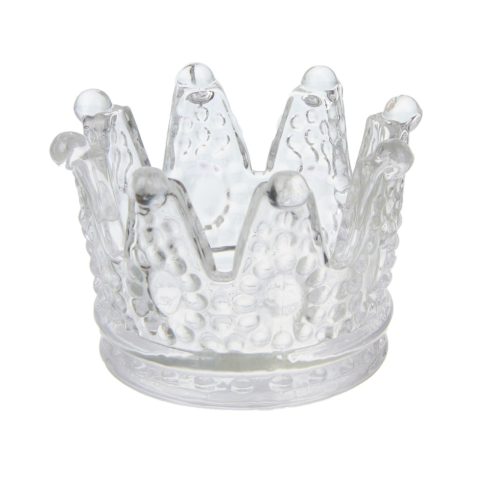 Подсвечник тм LADECOR "Корона" стеклянный, 6х6x5 см - #3