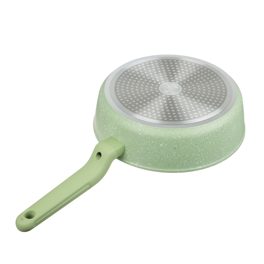 SATOSHI Эмери Сотейник литой с крышкой d=24см, антип. покр. мрамор, индукц., с бамбук. лоп., 3 цвета - #8