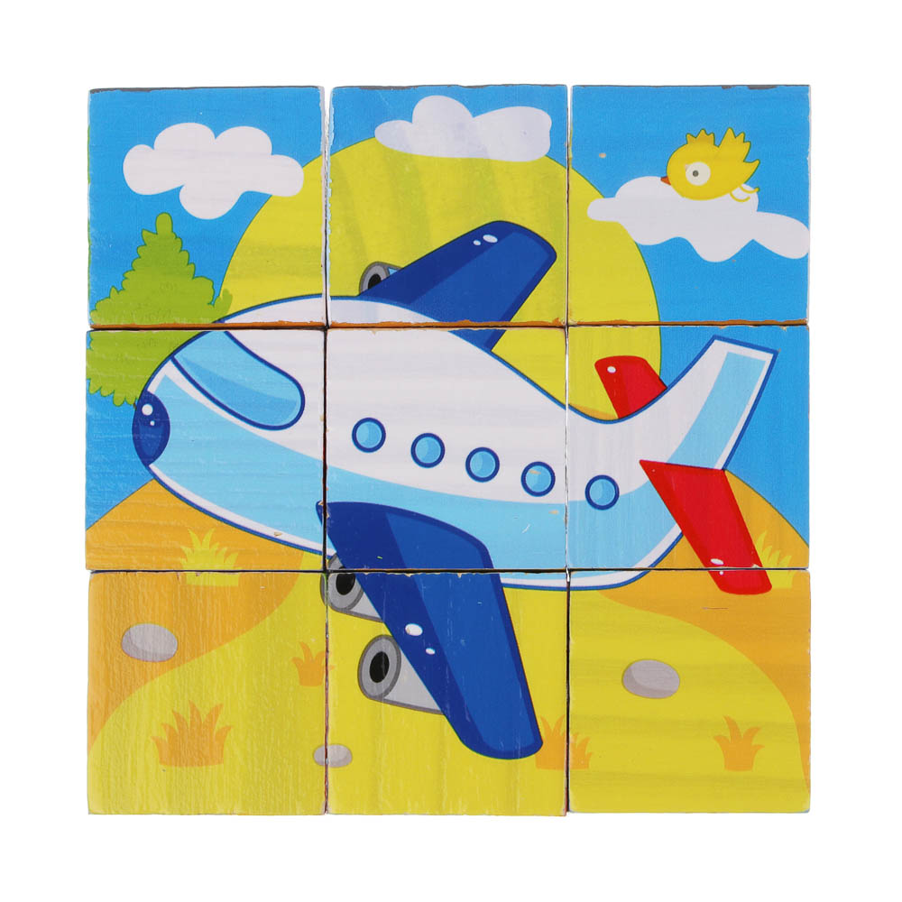 ИГРОЛЕНД Кубики деревянные развивающие для малышей, 13х15см, 4 дизайна, дерево - #12