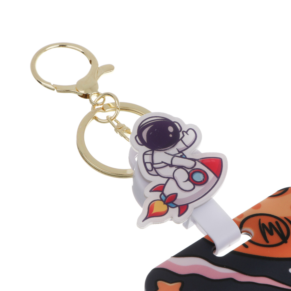 Чехол брелок для пропуска тм ЮL Космос с шармом, пластик, металл, 11х7см, 4 дизайна - #4