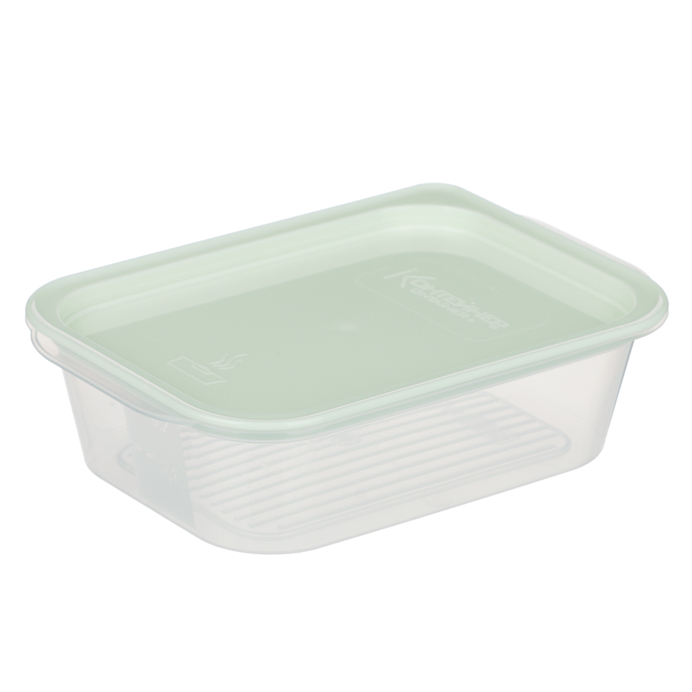 Контейнер пищевой прямоугольный 0,23л с паровыпуском и мерной шкалой, пластик - #1