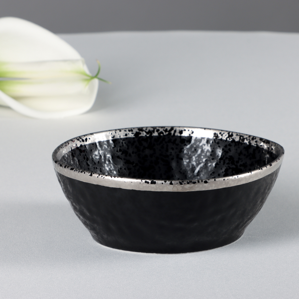 MILLIMI Романс Салатник, 500мл, 15х14х5,5см, фарфор, чёрный - #5