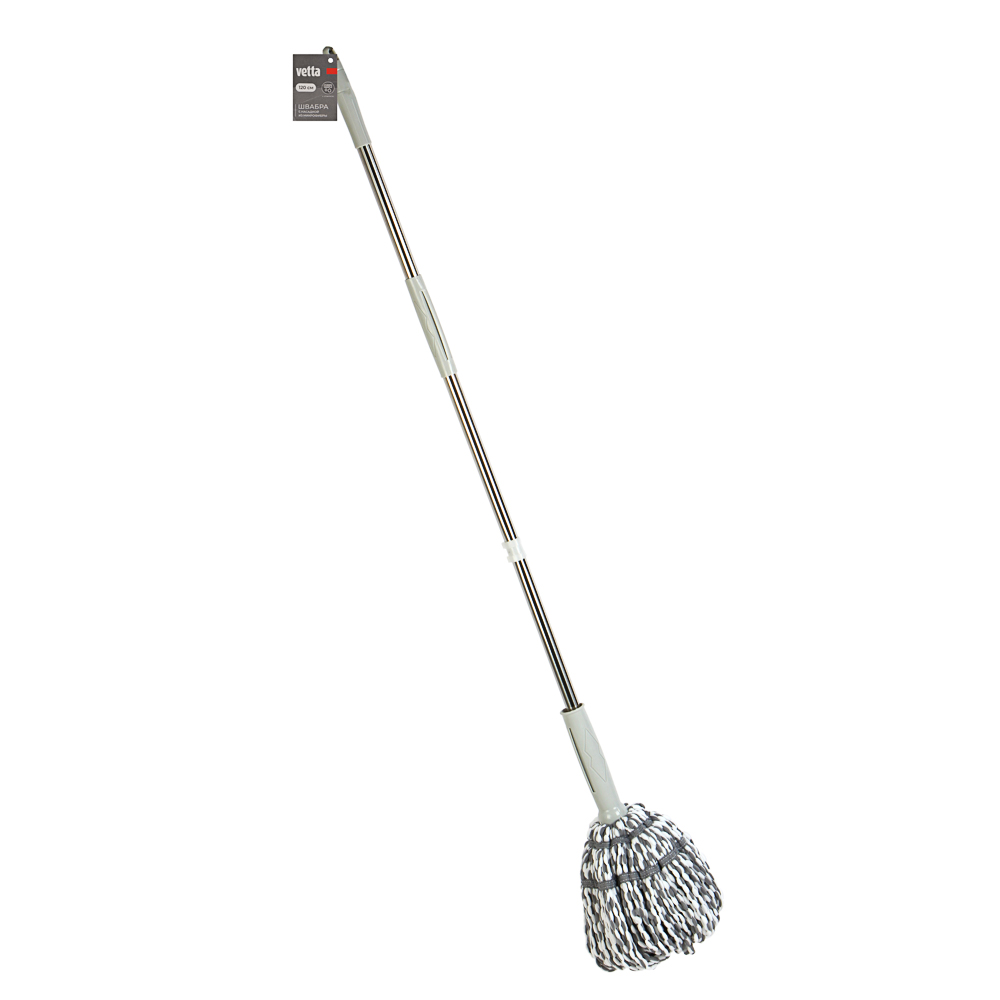 VETTA Швабра с отжимом, пластик, 120см, насадка из микрофибры овал, нерж. сталь, пластик - #7