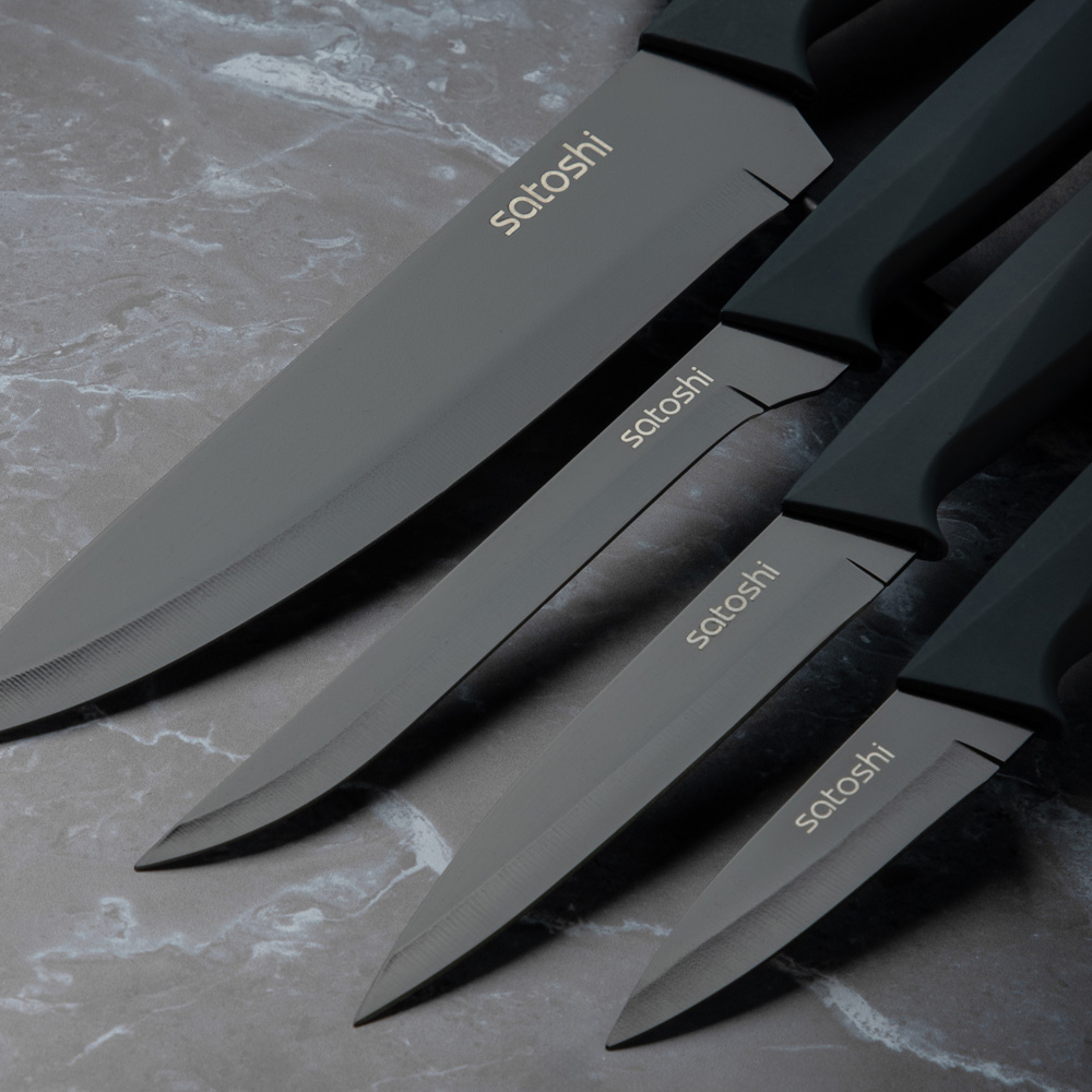 SATOSHI Орис Нож для овощей, 9см, нерж.сталь с антиналипающим покрытием, софт-тач - #5