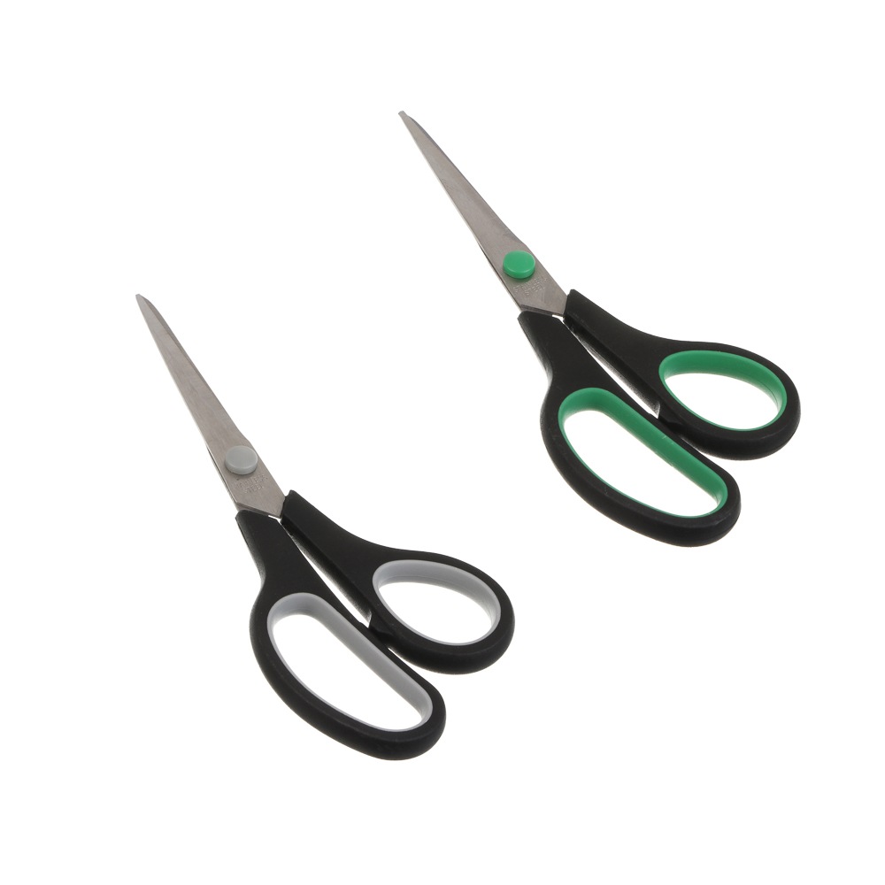 ClipStudio Ножницы канцелярские 19см, двуцветные пласт.ручки, на карточке - #1