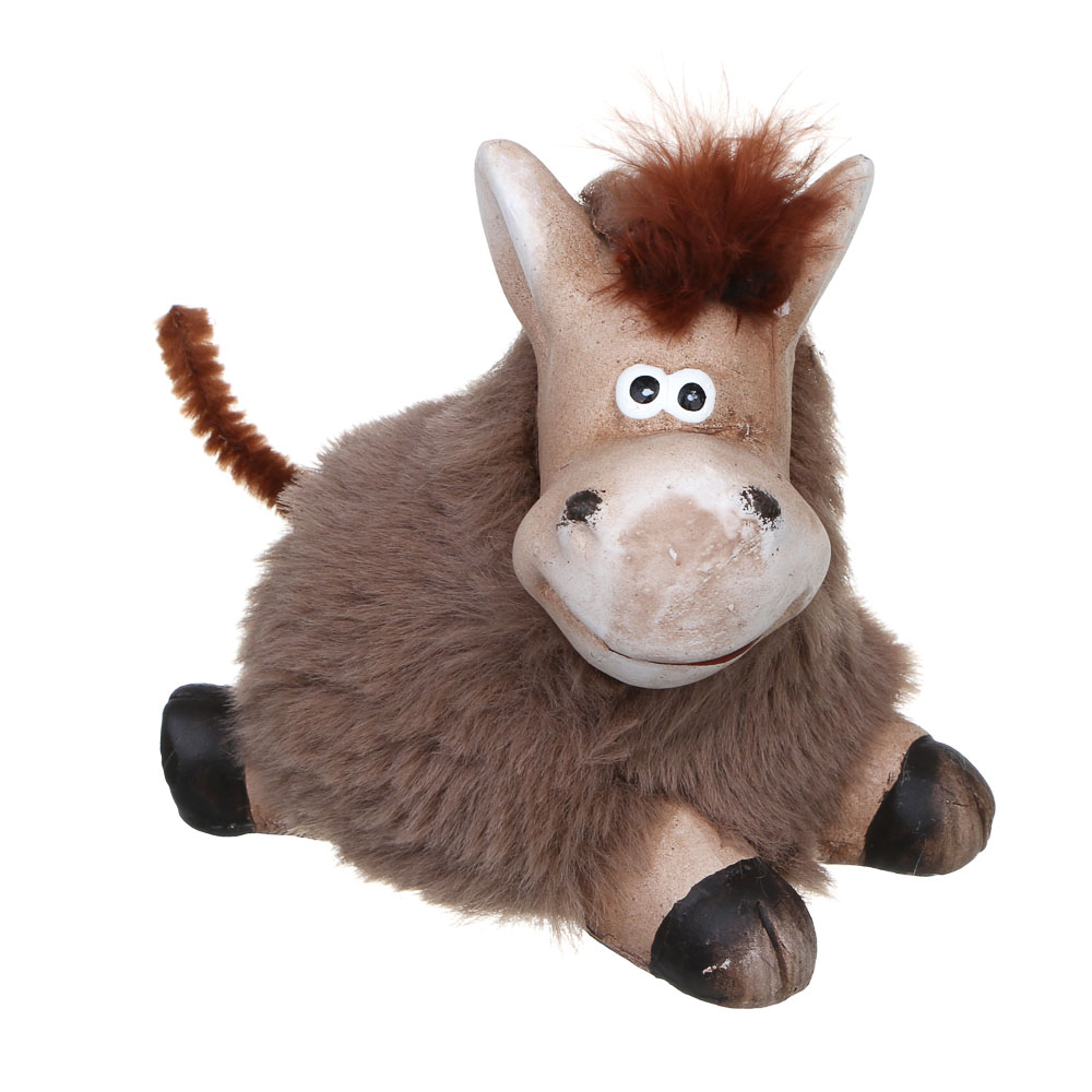 СНОУ БУМ Фигурка лошади 9.3x5.8x8.3 см, керамика, искусственный мех - #1