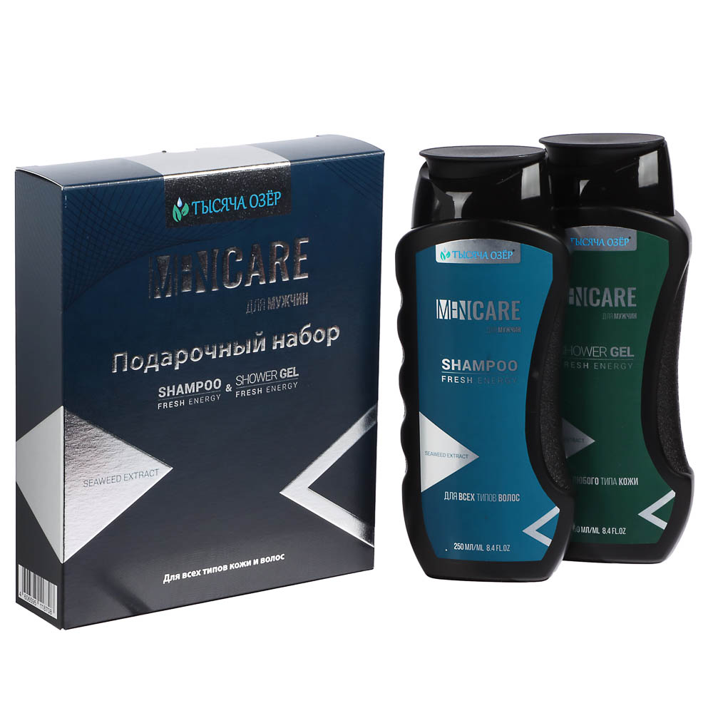 Подарочный набор мужской ТЫСЯЧА ОЗЕР Шампунь для волос+гель д/душа, 2*250мл - #1