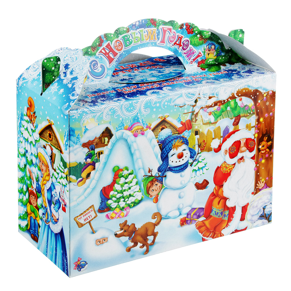 Коробка для подарков "Варежки ", картон 390г, 215х230х100мм, до 1000г - #3