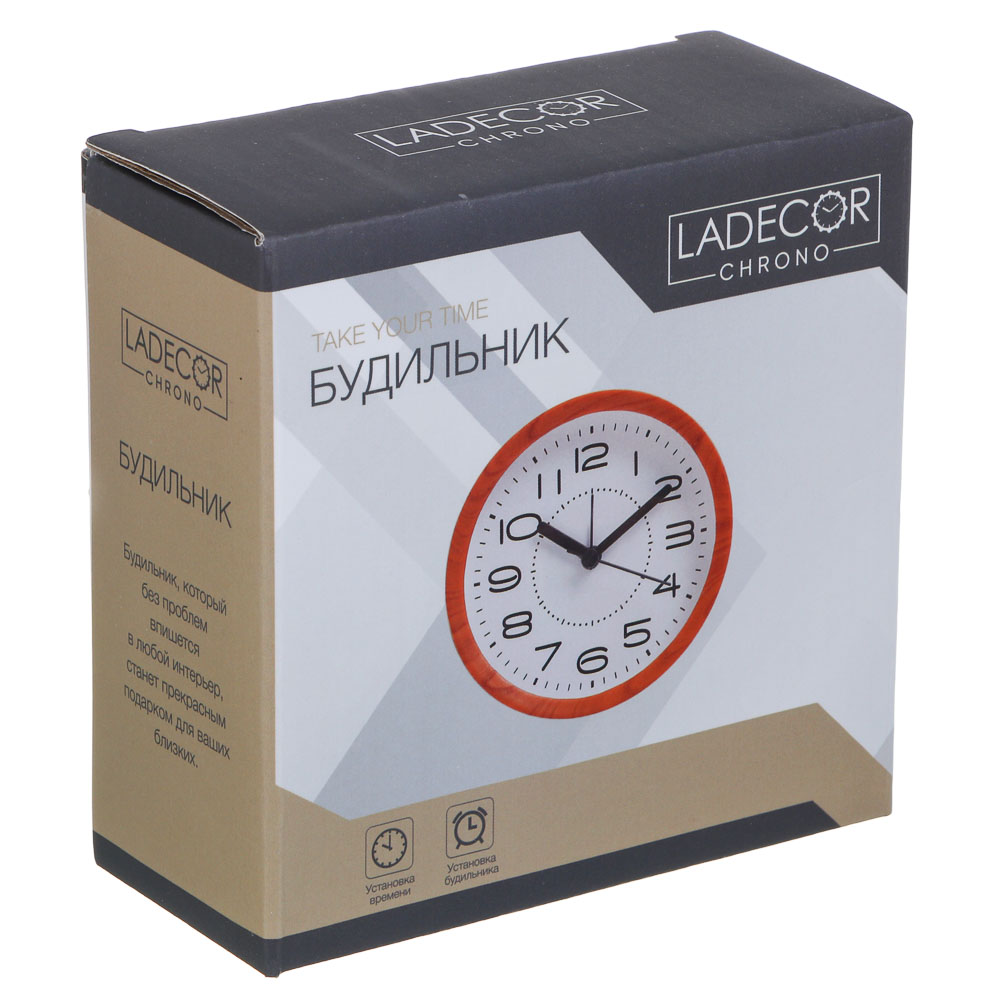 LADECOR CHRONO Будильник, 10,3x10,3x4,3 см, 1хАА, пластик - #5