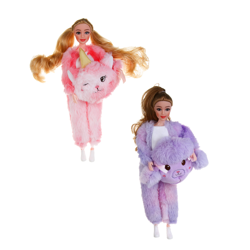 ИГРОЛЕНД Кукла шарнирная 29 см, в костюме с питомцем, ABS, PP, полиэстер, 22х6х32см, 2 дизайна - #2