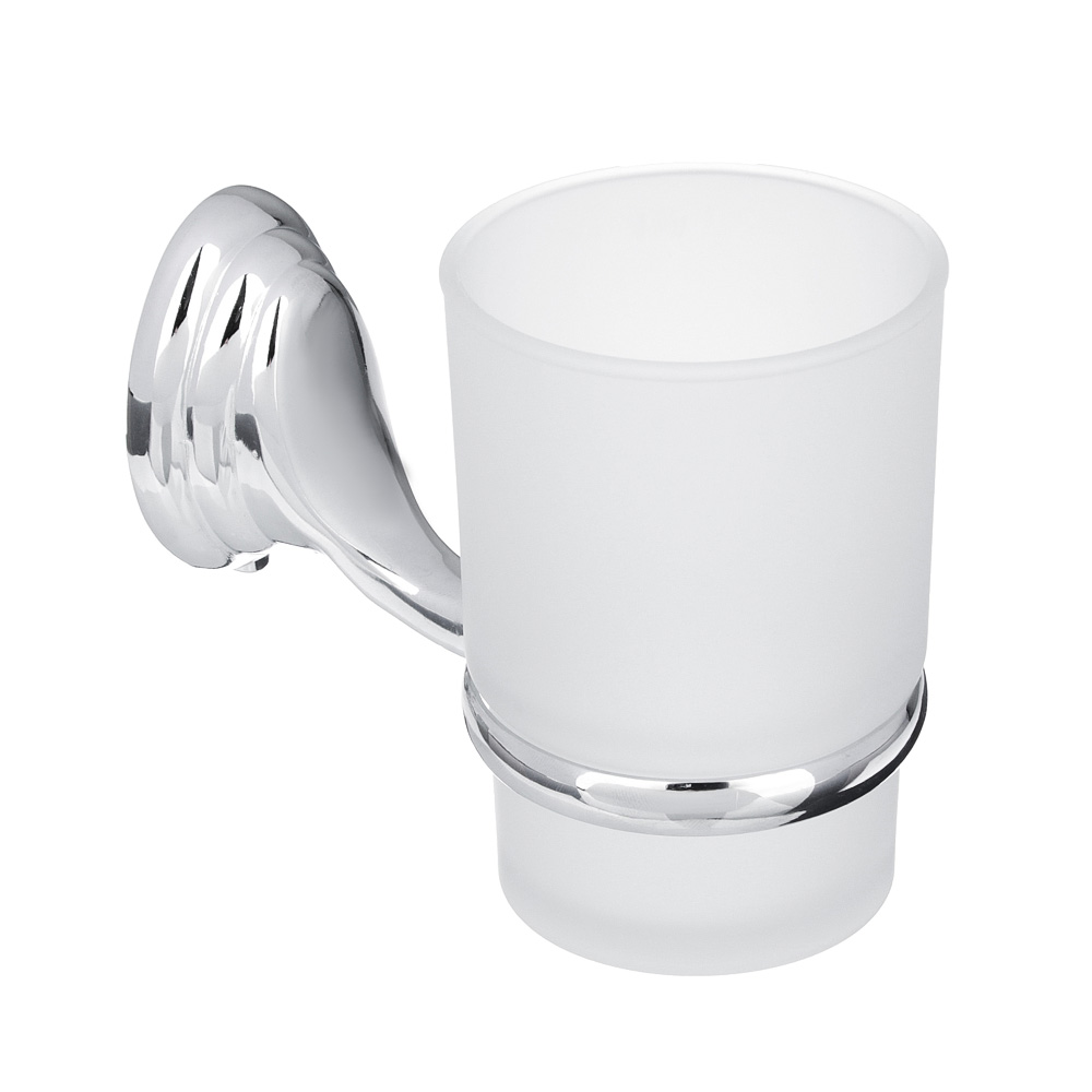 Стакан подвесной для зубных щеток SonWelle Классик, хром/стекло - #1