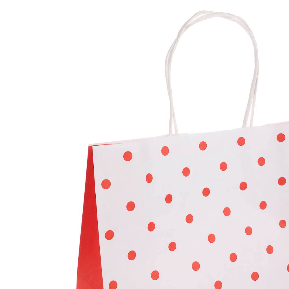 Пакет подарочный с кручеными ручками L 24x10,5x32 см, "Горохи" - #2