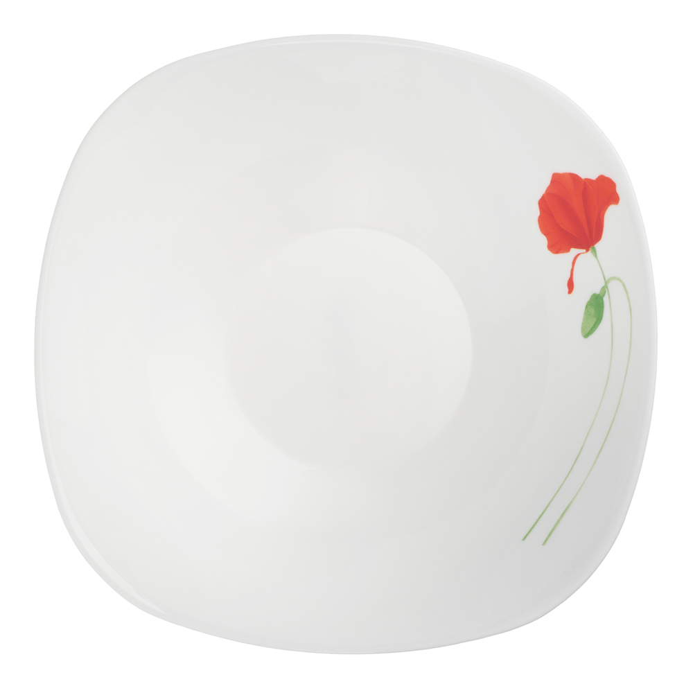 MILLIMI Маки Салатник, опаловое стекло, 770мл, 19х6см, квадратная форма - #5