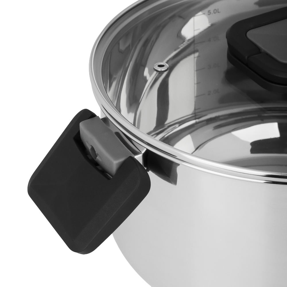 Кастрюля тм SATOSHI Манн 24х13,5см. 6,5л. со стекл. крышкой, индукция - #5