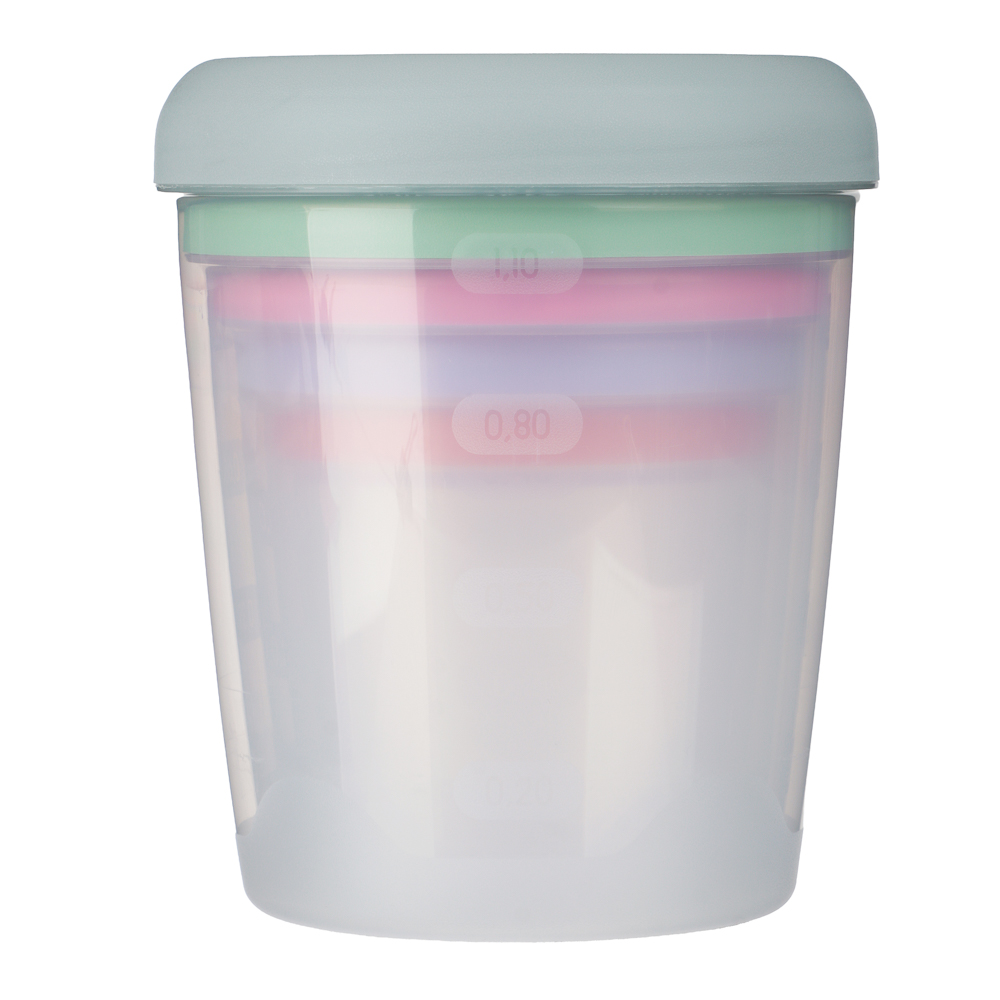 Набор банок для продуктов с завинчивающейся крышкой 5шт (1,4л; 1,05л; 0,75л; 0,55л; 0,4л), пластик - #7