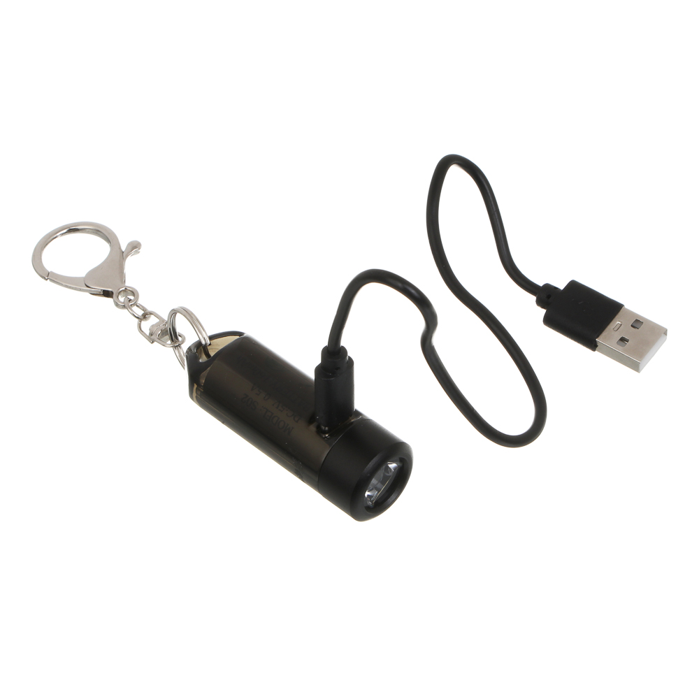 Фонарик ручной тм ЕРМАК,мини,на карабине,XPG+4 LED,7 режимов,ультрафиолет,160мАч,Type C,красный свет - #5