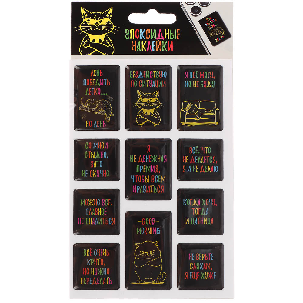 Наклейки эпоксидные Фразы 4 в ассортименте - #8