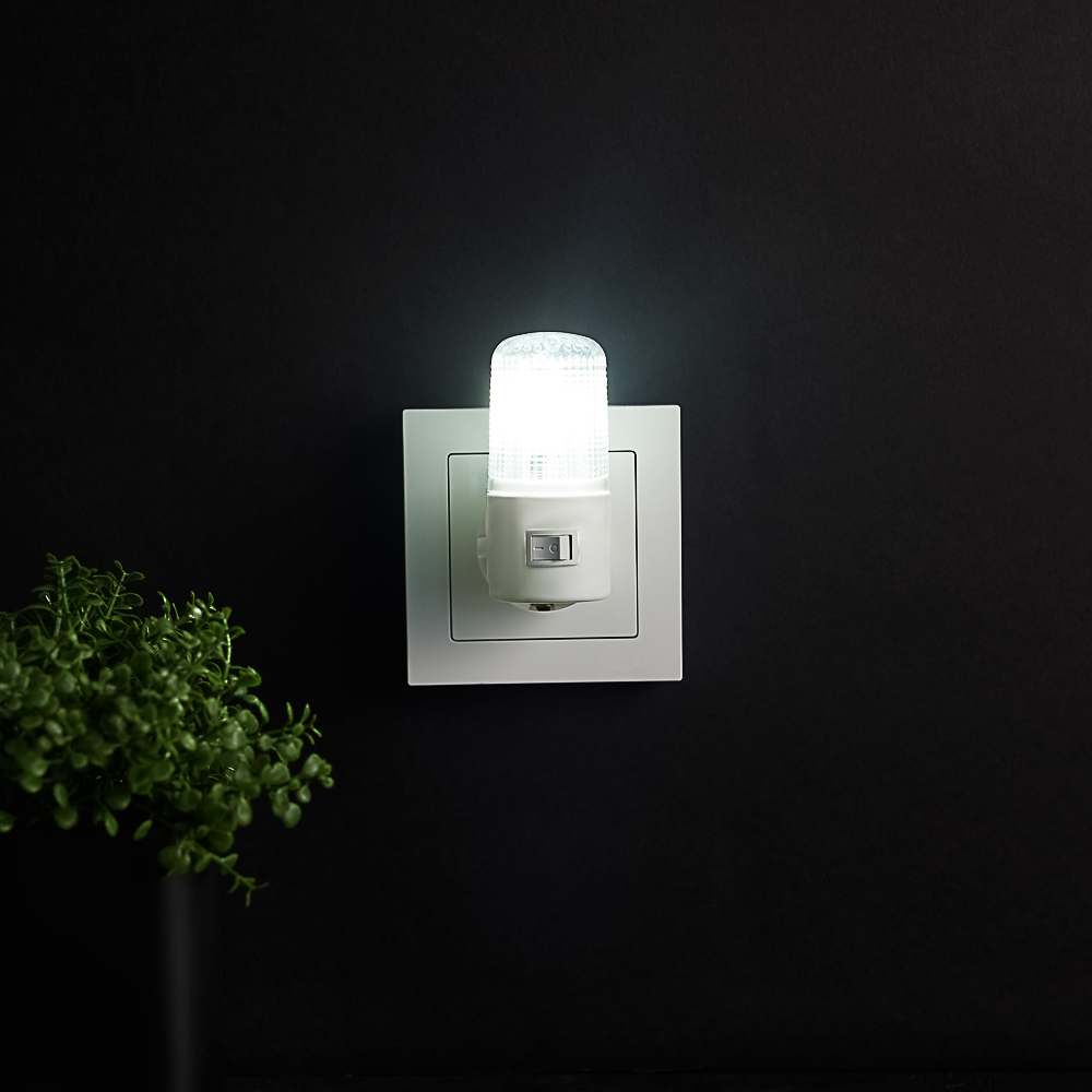 FORZA Светильник-ночник светодиодный с выкл., 220-240В, 0,5Вт, 8х7х3см, 4 LED, пластик - #7