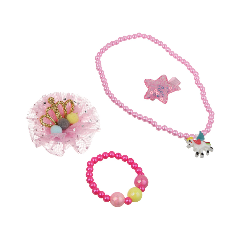 ИГРОЛЕНД Набор бижутерии в боксе "Единорожка" 2 пред., 6,5х12 см, ABS, металл, текстиль, 2 вида - #3