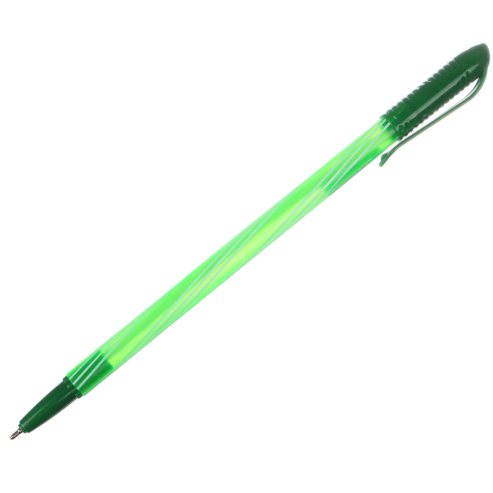 Ручка шариковая синяя, с цветным "закрученным" корпусом, 0,7 мм, 4 цвета корпуса, инд. маркировка - #4