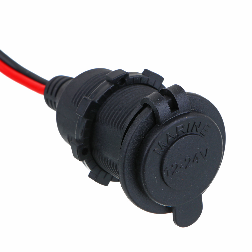 ЕРМАК Патрон прикуривателя с крышкой, на проводах, 0.75 мм2, 120Вт, 100см провод, 12В/10А - #2