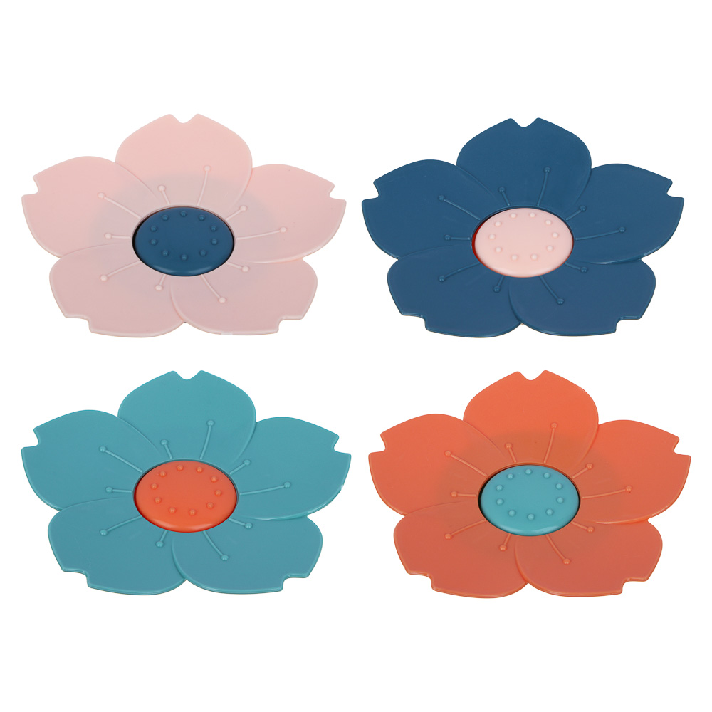 VETTA Мыльница, пластик, 14х14х2,5 см, Цветы - #1