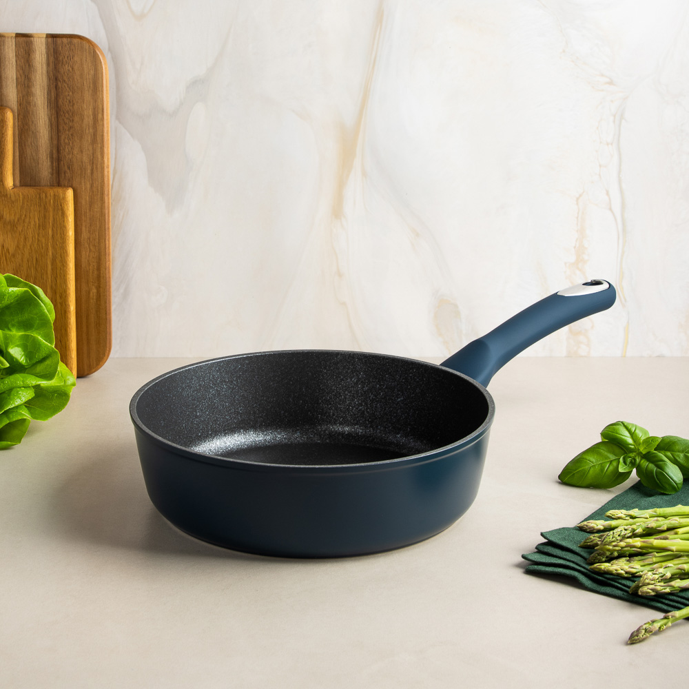 SATOSHI Ривьера Сковорода литая глубокая d24см, антипригарное покрытие мрамор, индукция - #8