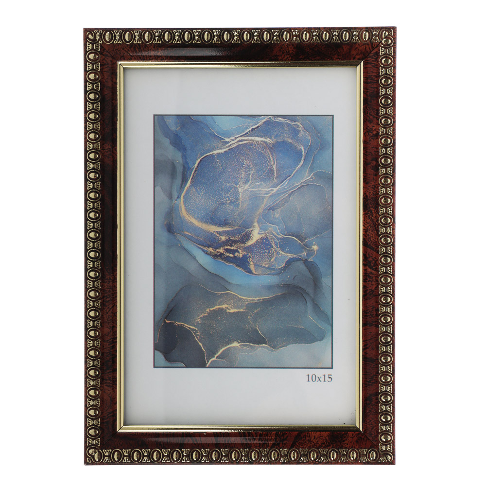 Фоторамка, 10x15 см, пластик, Камея карельская береза - #1