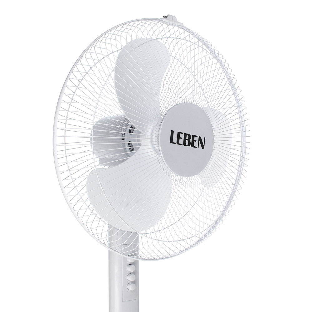 Вентилятор напольный тм LEBEN 45Вт, 3 скорости, диаметр 43см, 220в, белый - #3