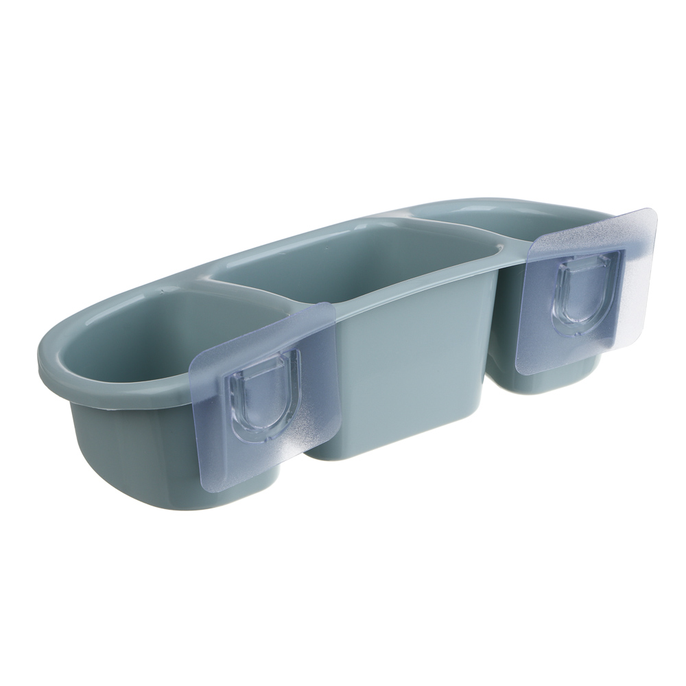 VETTA Classic Полка настенная, три отделения, пластик, 28x12,5x8,5 см, оливковый - #4