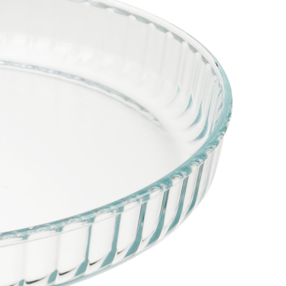 SATOSHI Форма для запекания жаропрочная круглая, рельефный бортик, стекло, 27.7х3.5см, 1.6л - #2