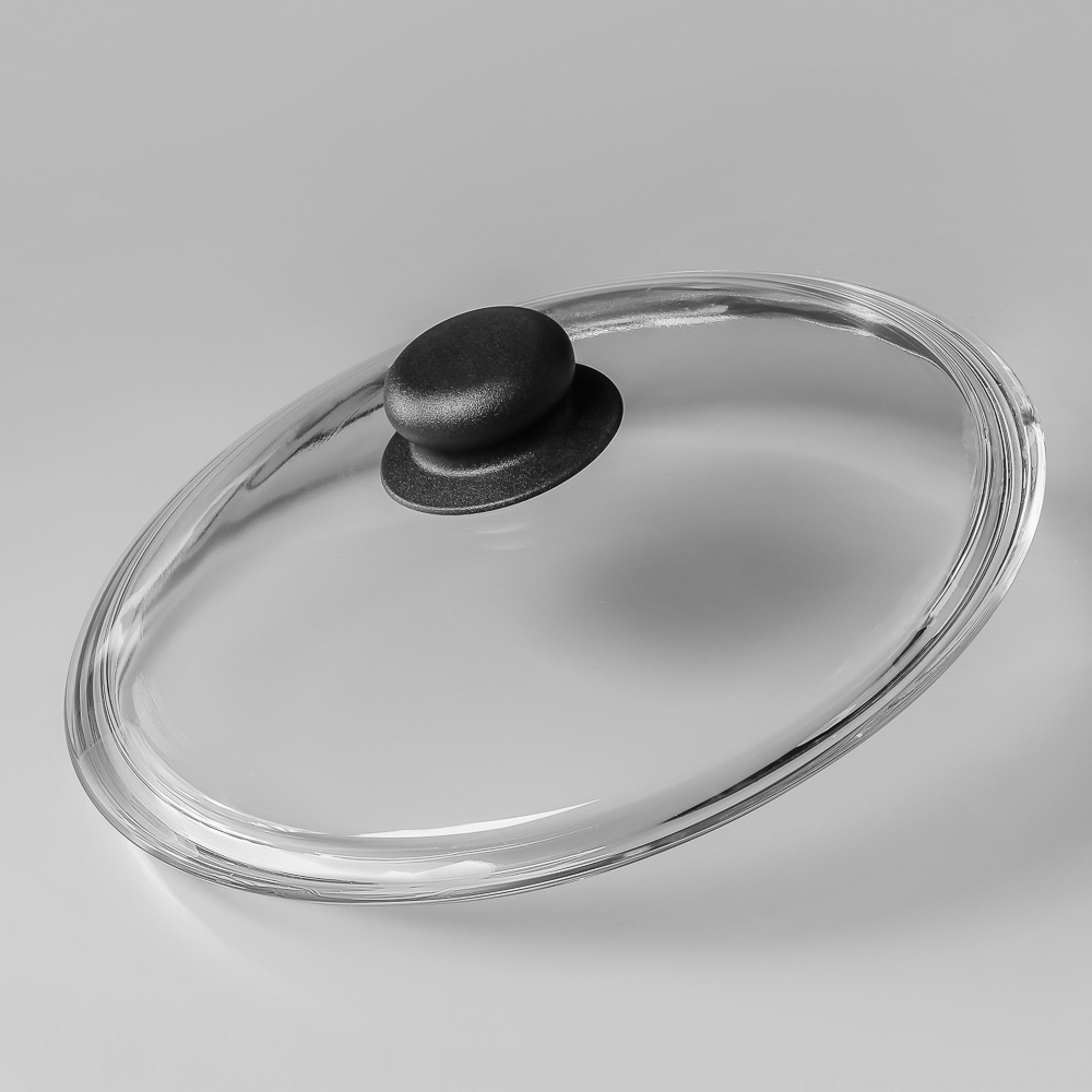 SATOSHI Крышка стеклянная безободковая с ручкой 24см - #6