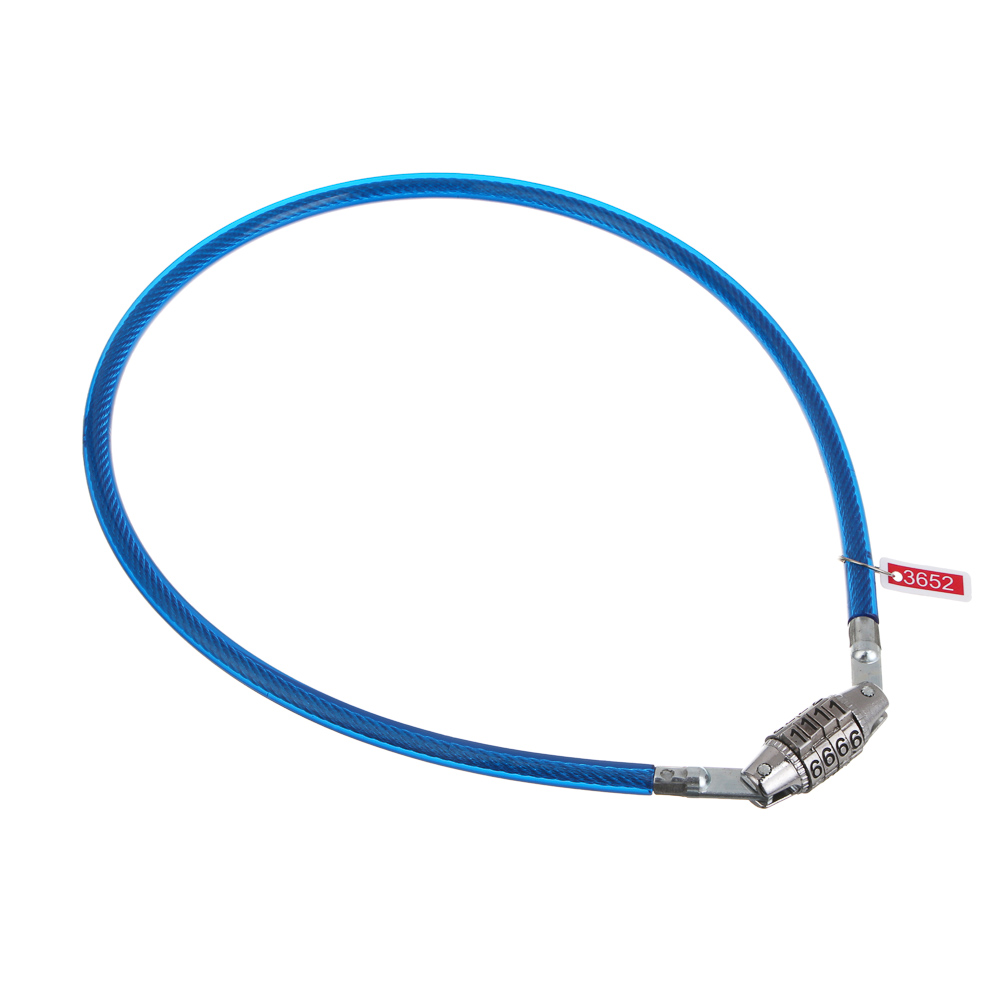 Замок велосипедный тм BY SPORT, противоугонный, тросовый, кодовый, 650х8мм, металл, ПВХ, 3 цвета - #2