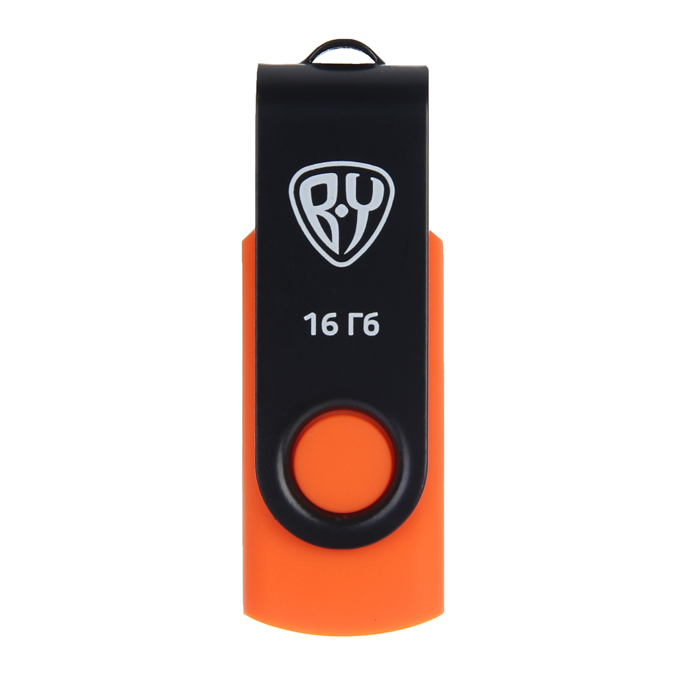 Флеш-карта USB2.0 BY 16Гб, 6 класс, матовое покрытие, блистер, пластик, черный/желтый - #5
