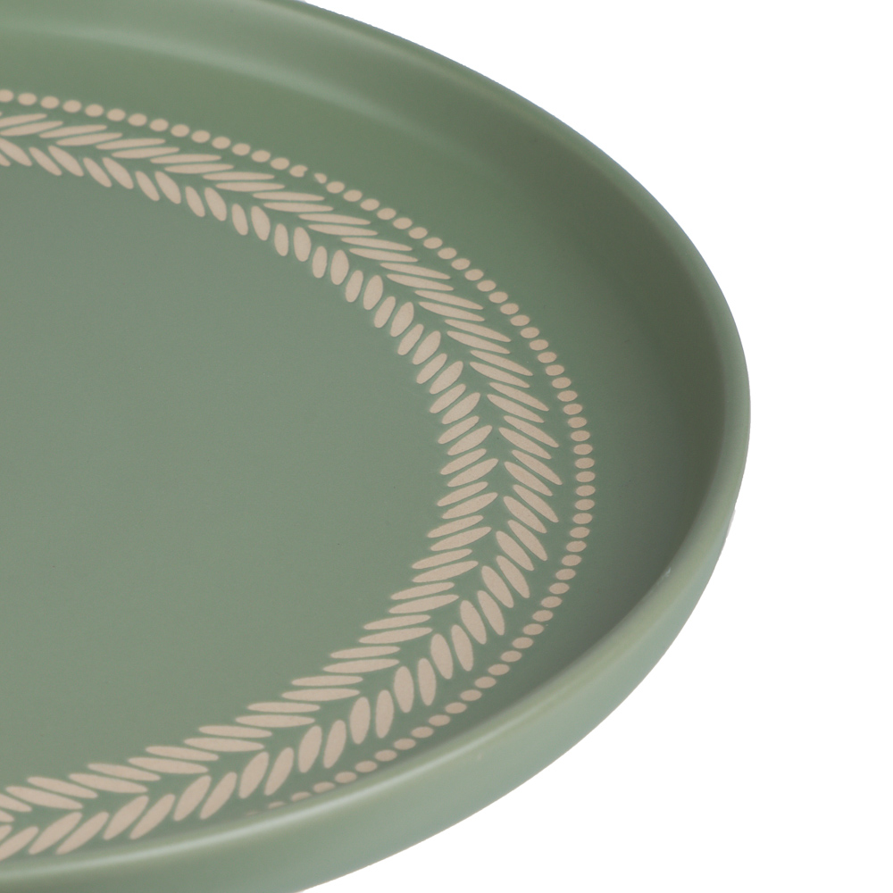 Тарелка подстановочная 26,6см, тм MILLIMI Треция фисташковый, керамика - #4